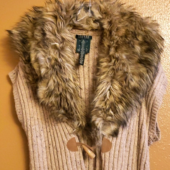 Lauren Ralph Lauren Sweaters - Ralph Lauren M Sweater w/ Fur Collar